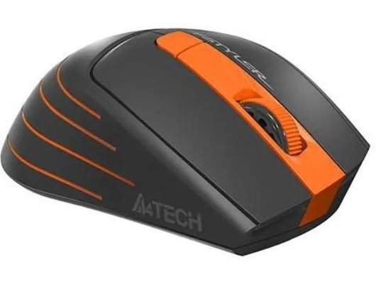 Мышь беспроводная A4 Fstyler FG30 серый/оранжевый оптическая (2000dpi) беспроводная USB (6but) (Быт)